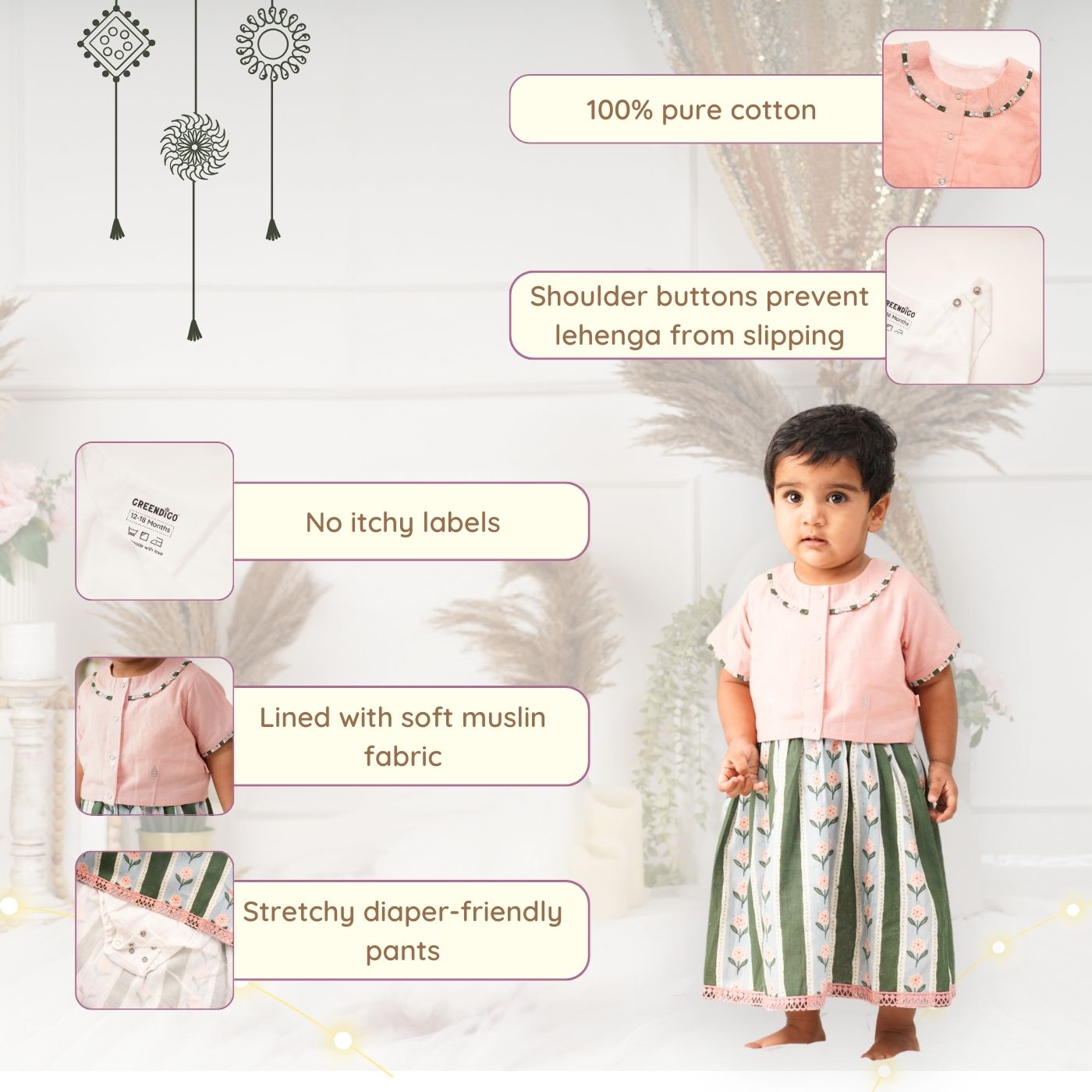 Baby Girl Cotton Lehenga Choli - Ruhani