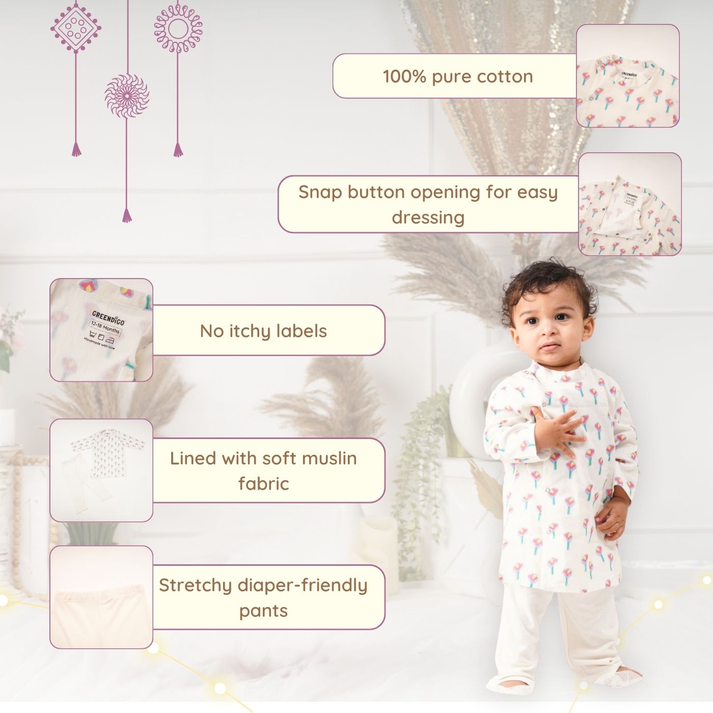 Baby Boy Cotton Kurta & Pant Set - Malhar