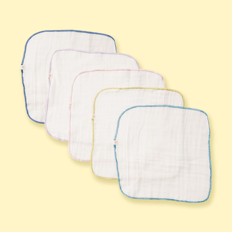 Baby Multipurpose Wash Cloths - Rainbow Ombre - Pack of 5