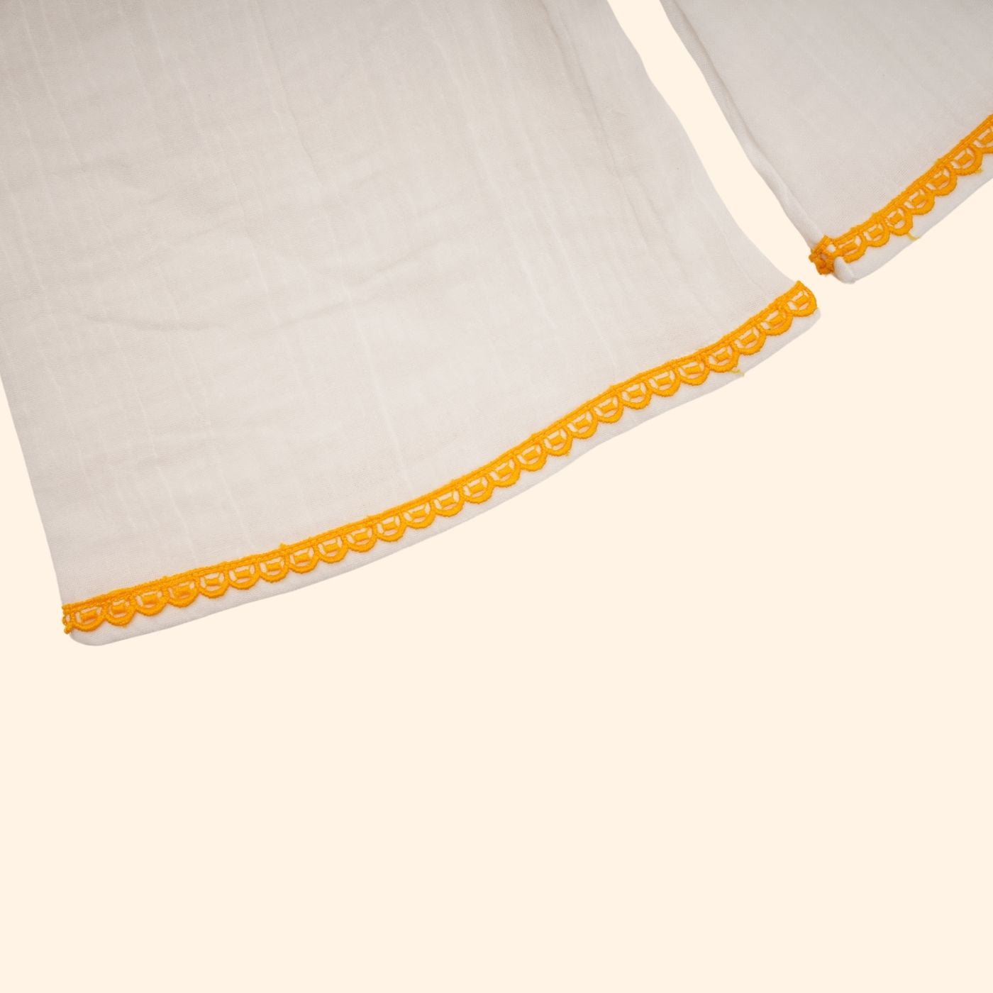 Baby Girl Cotton Kurta, Pallazo and Dupatta Set - Basanti