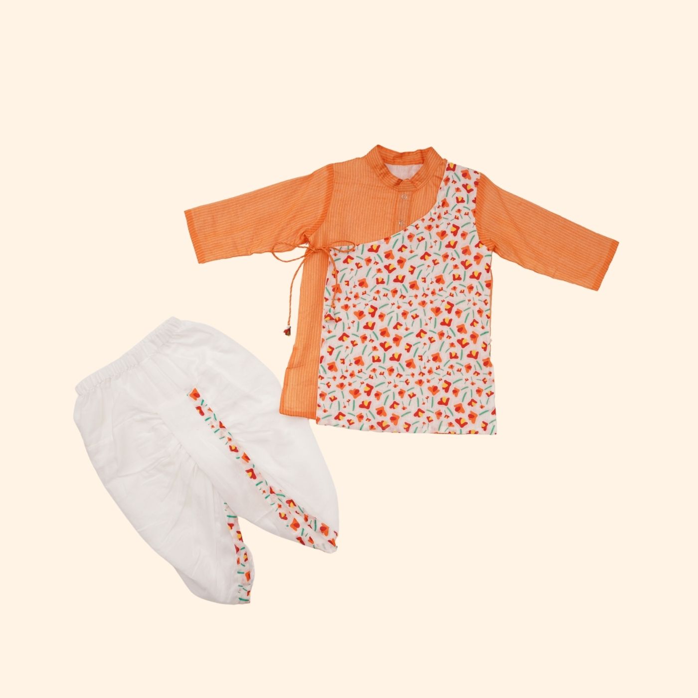 Baby Boy Cotton Angarkha Kurta & Dhoti Pant Set - Tarang