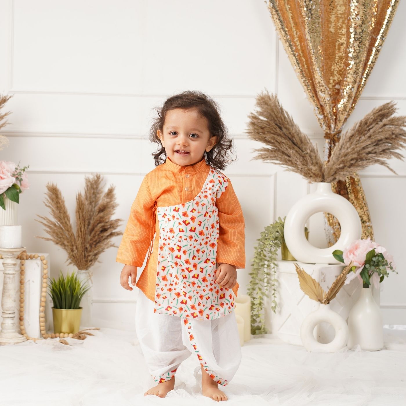 Baby Boy Cotton Angarkha Kurta & Dhoti Pant Set - Tarang