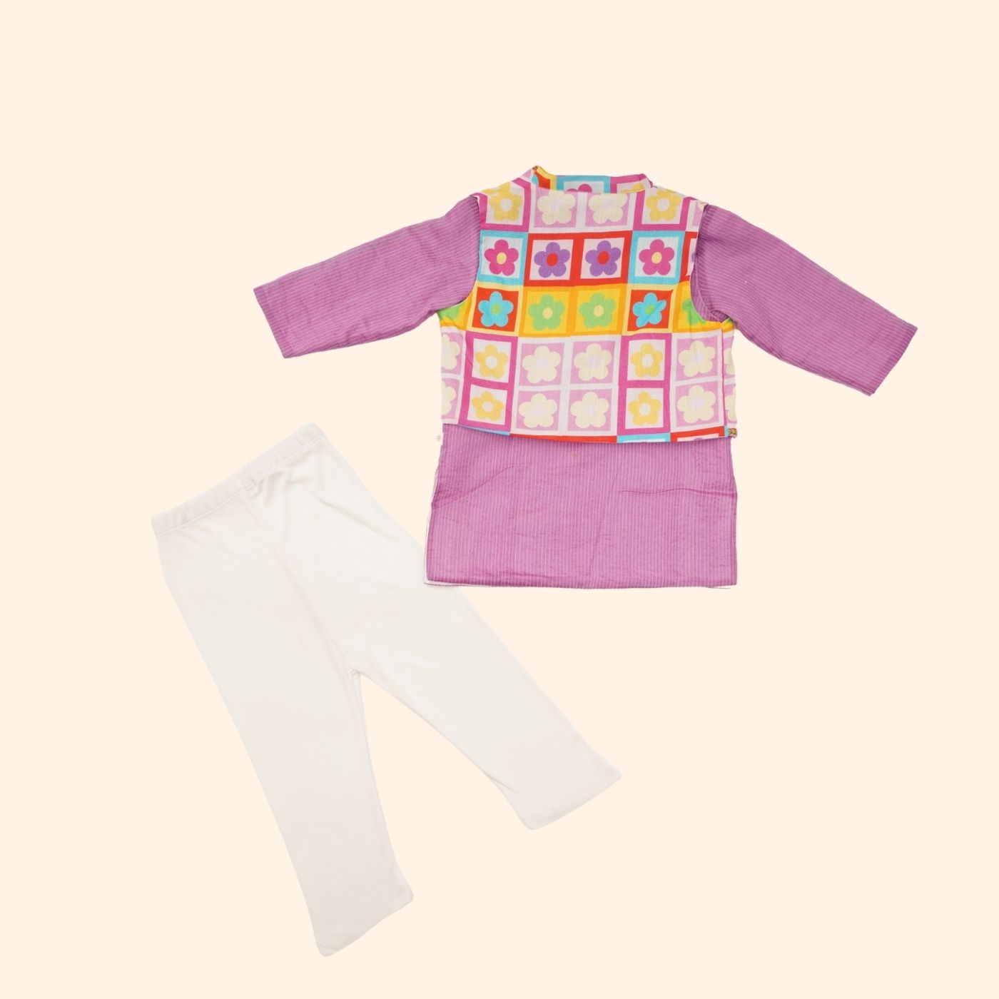 Baby Boy Cotton Kurta, Bundi and Pant Set - Rang Mahal
