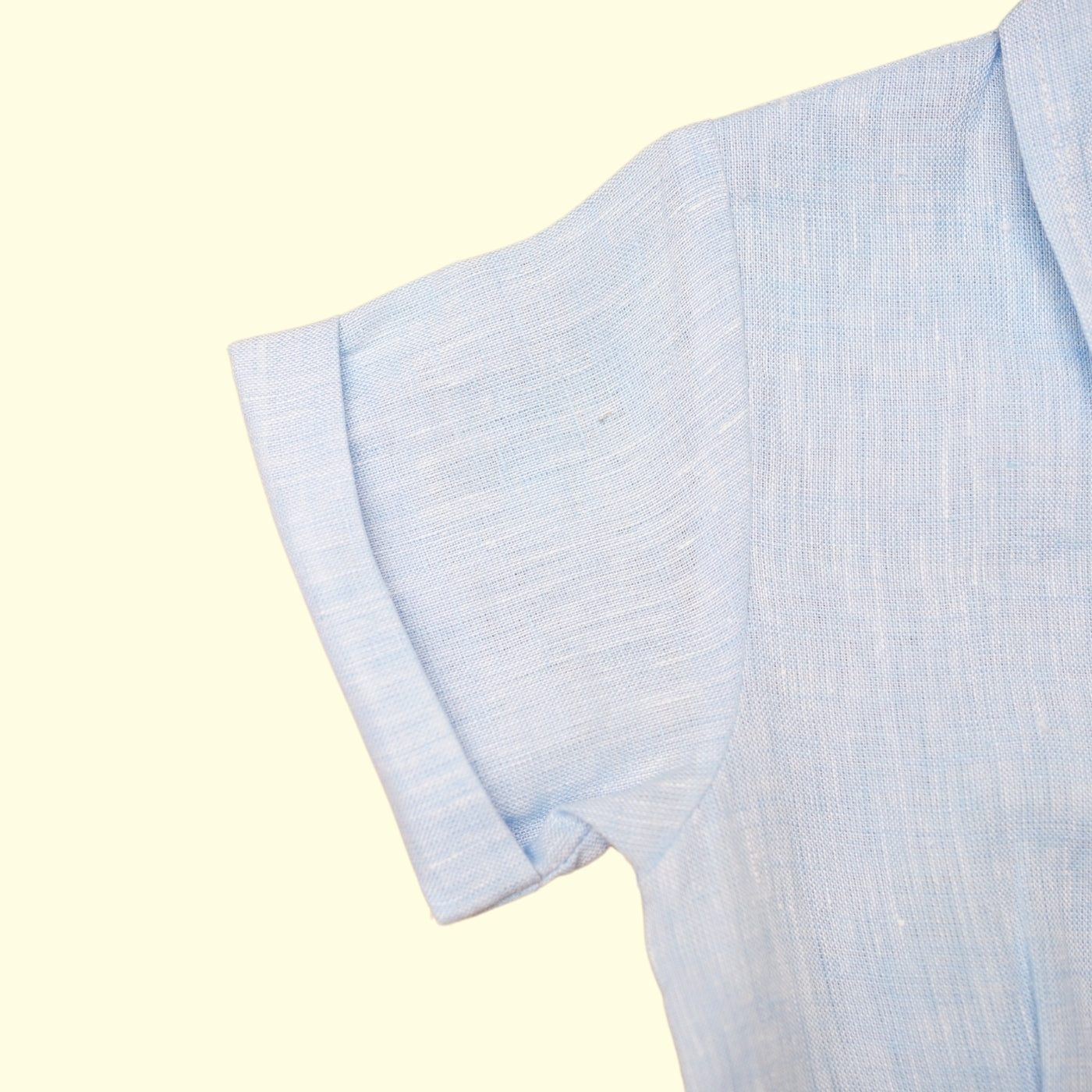 Baby Boy Linen Romper - Blueberry Breeze