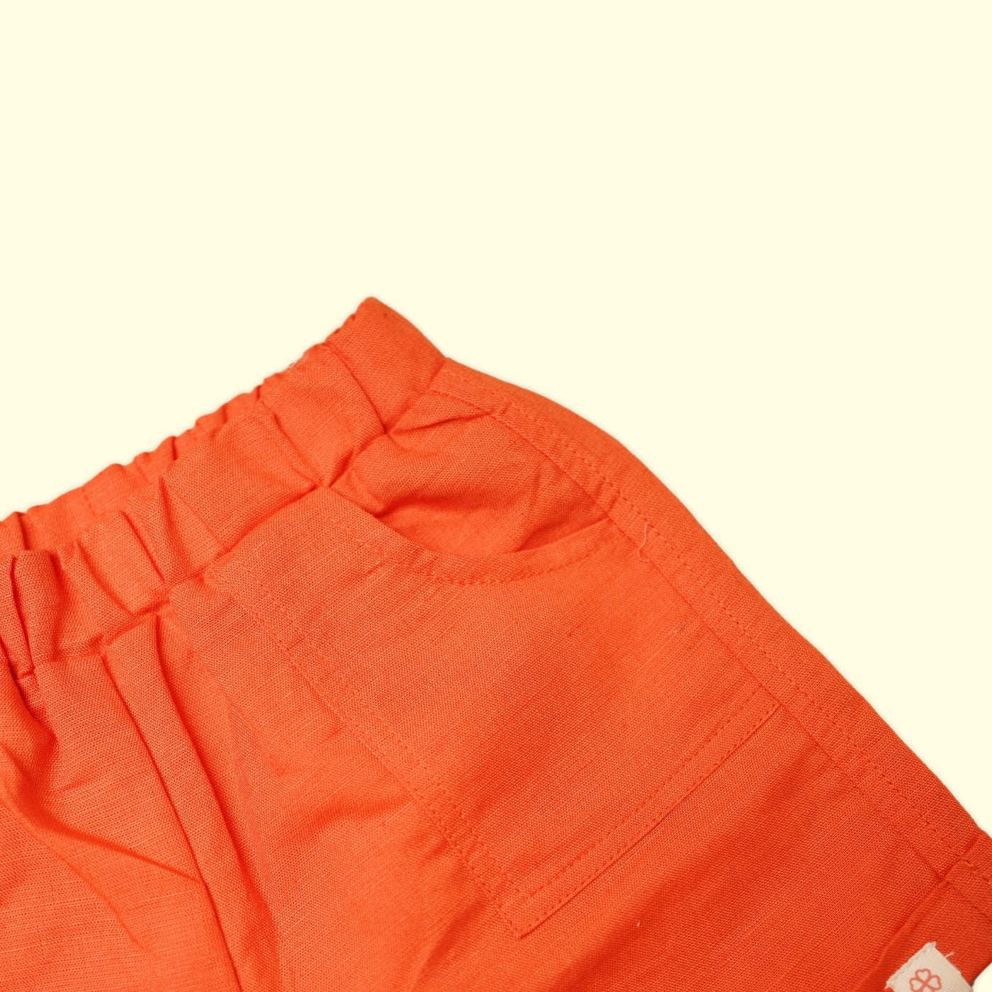 Baby Boy Linen Shirt & Shorts Set - Tangerine Tango
