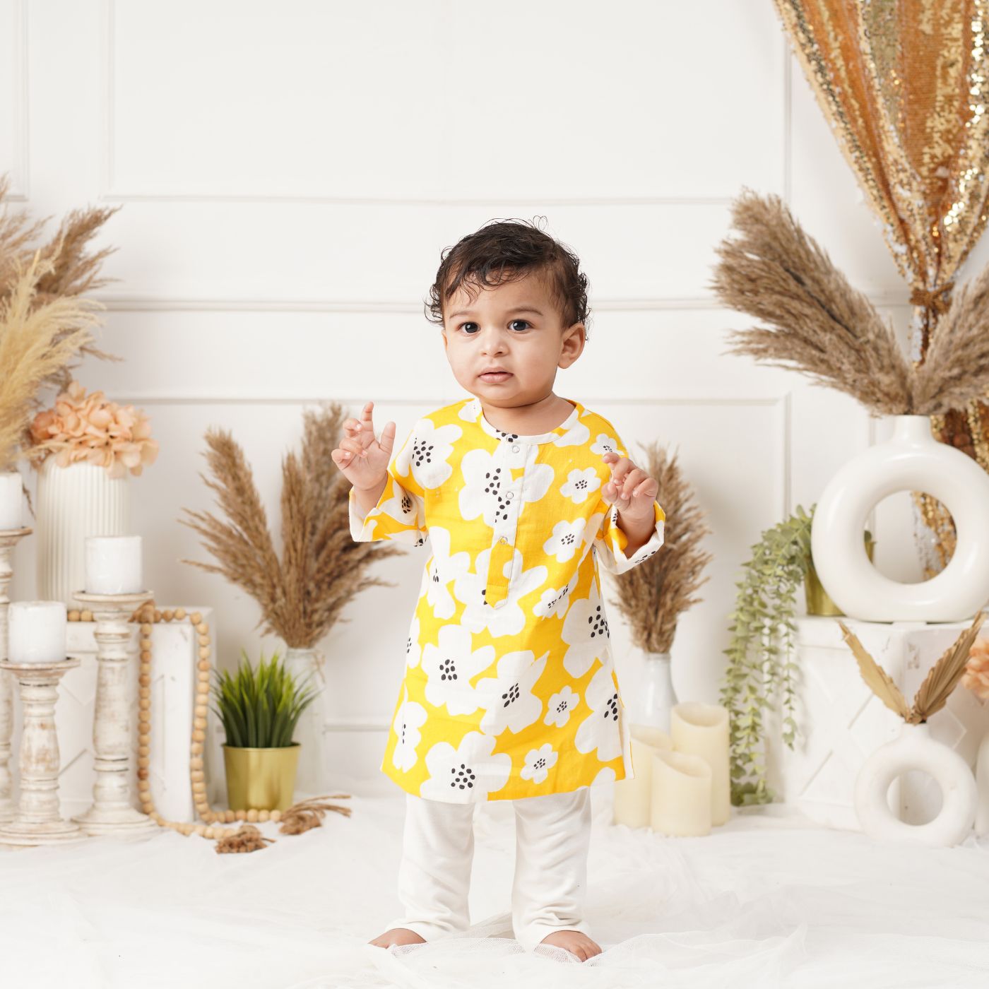 Baby Boy Cotton Kurta & Pant Set - Amaltas