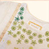 Baby Boy Maheshwari Handwoven Cotton Silk Short Kurta & Pant Set - Palash