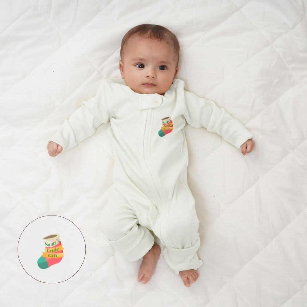 Baby Bamboo Sleepsuit - Santa's Gift