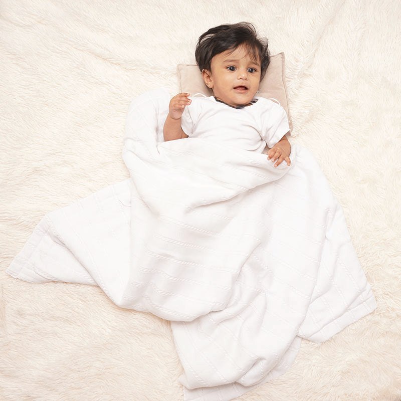 Ivory Sherpa Baby Blanket