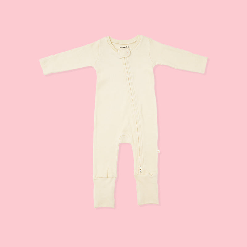 Baby Bamboo Sleepsuit - Vanilla Clouds