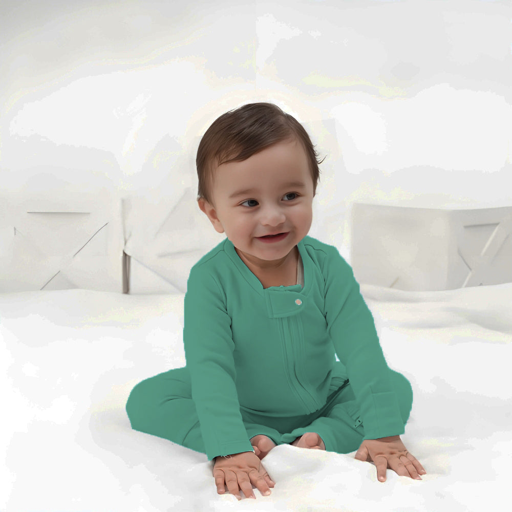 Baby Bamboo Sleepsuit - Minty Mist