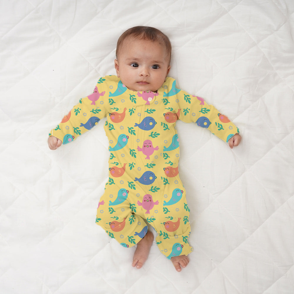 Baby Bamboo Sleepsuit - Dreamy Birds