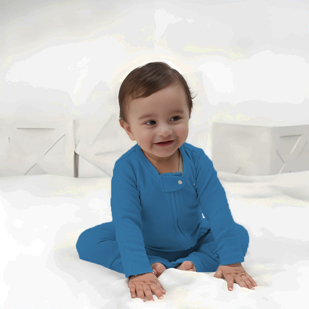 Baby Bamboo Sleepsuit - Bubble Blue