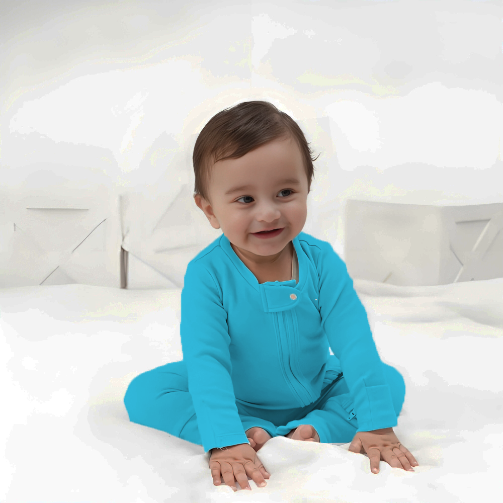 Baby Bamboo Sleepsuit - Turquoise Twinkle