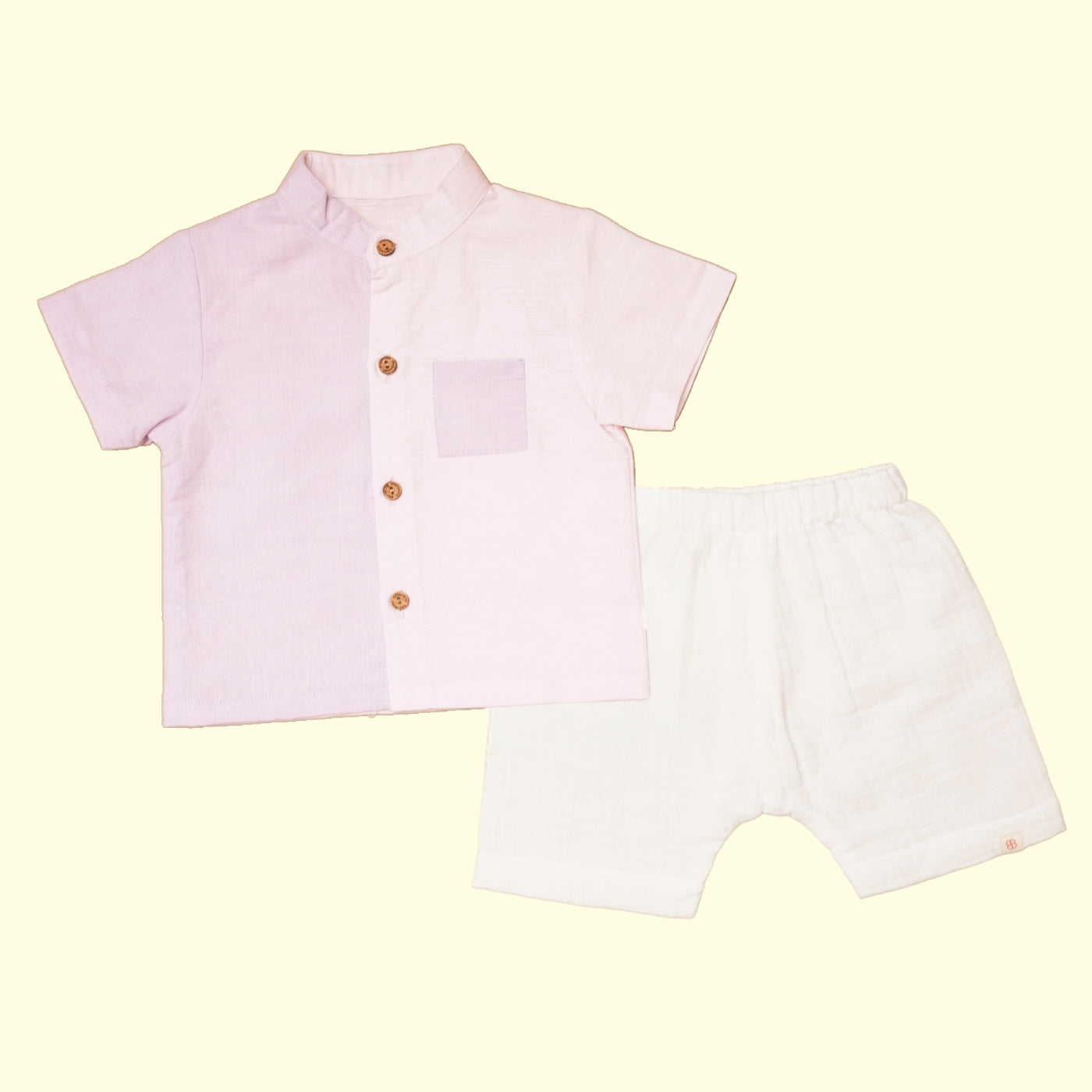 Baby Boy Linen Shirt & Shorts Set - Lavender Love