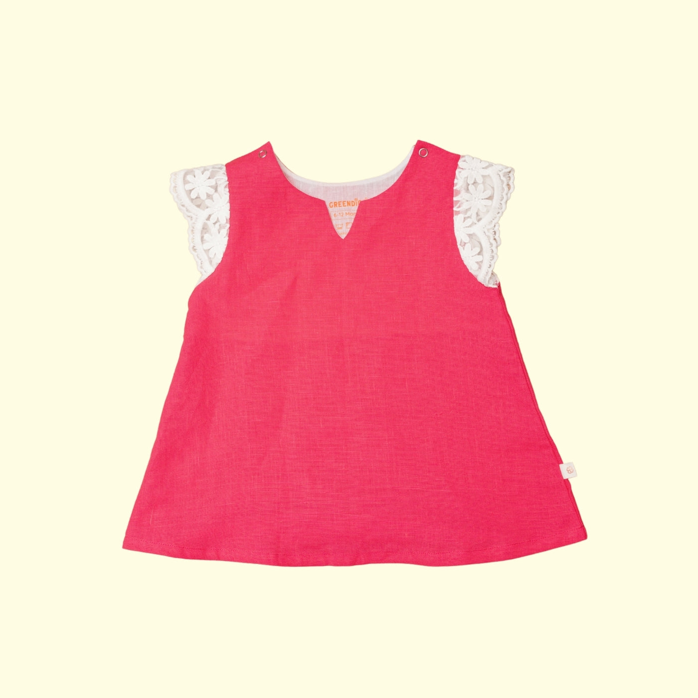 Baby Girl Linen Frock - Raspberry Ripple