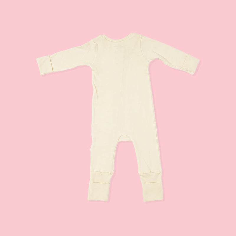 Baby Bamboo Sleepsuit - Vanilla Clouds