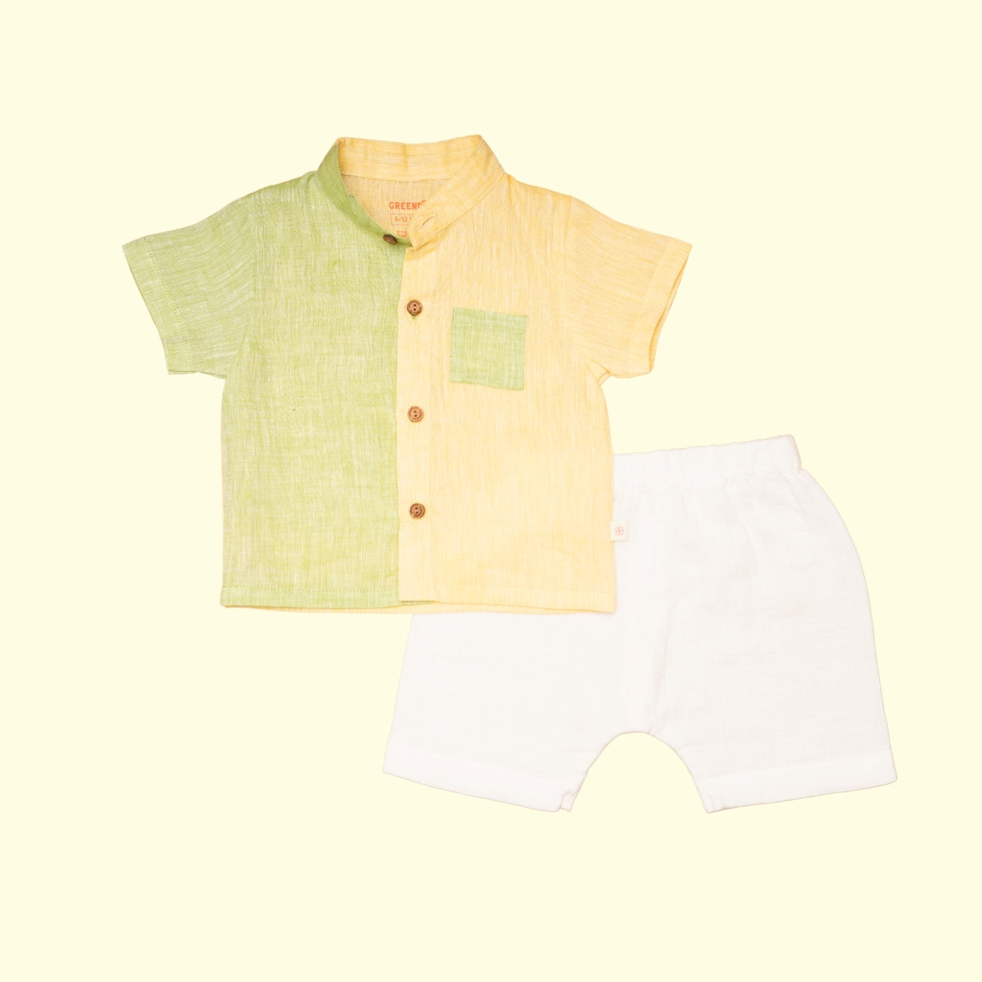 Baby Boy Linen Shirt & Shorts Set - Citrus Crush