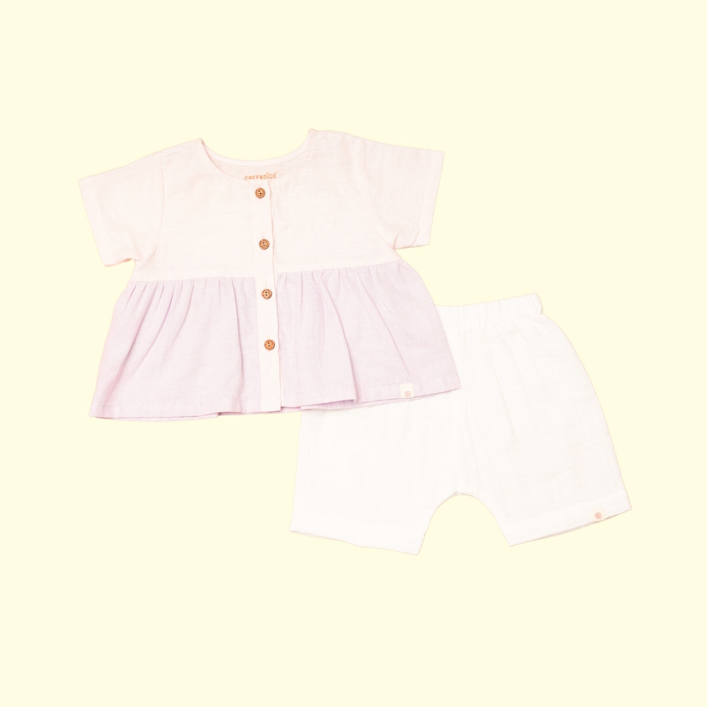 Baby Girl Linen Top with Shorts Set - Lychee Lush