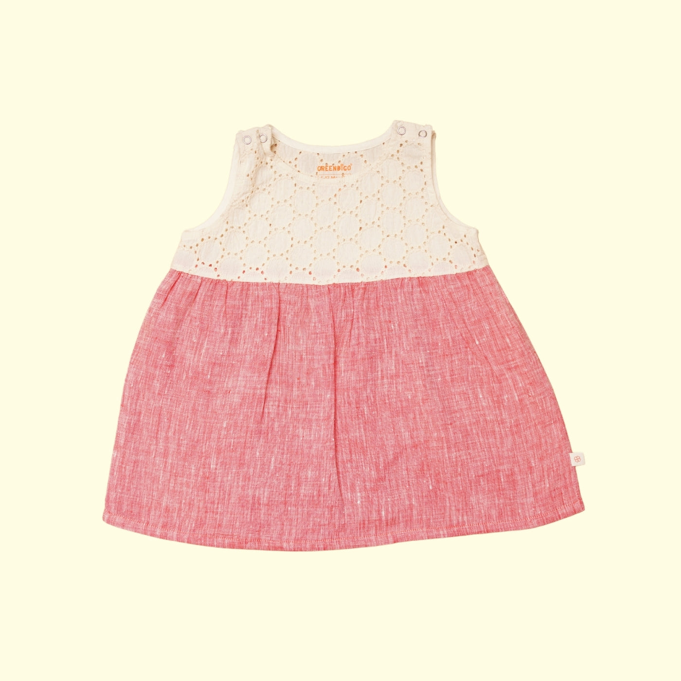 Baby Girl Linen Frock - Strawberry Swirl