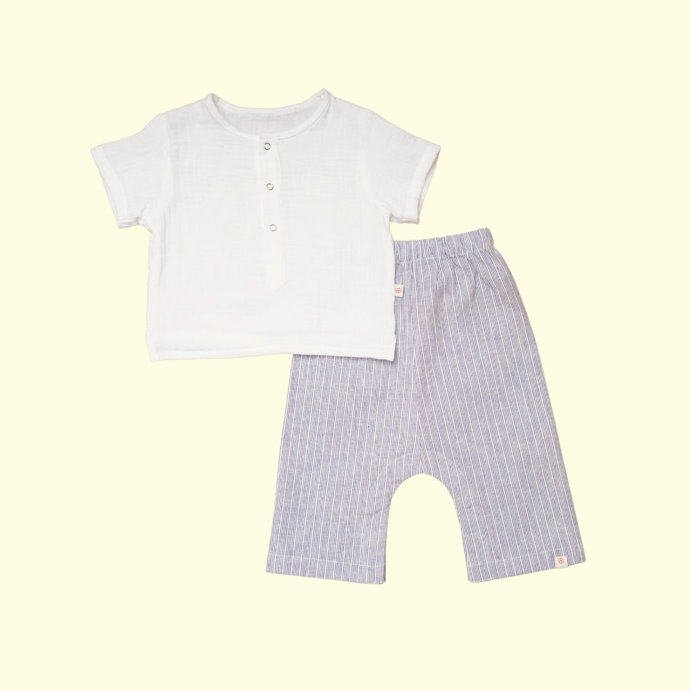 Baby Boy Linen Shirt & Pant Set - Vanilla Vibe