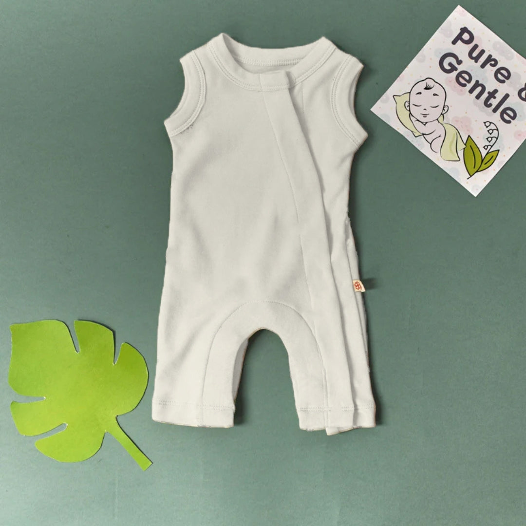 Preemie Baby Bamboo Romper - Cream Puff