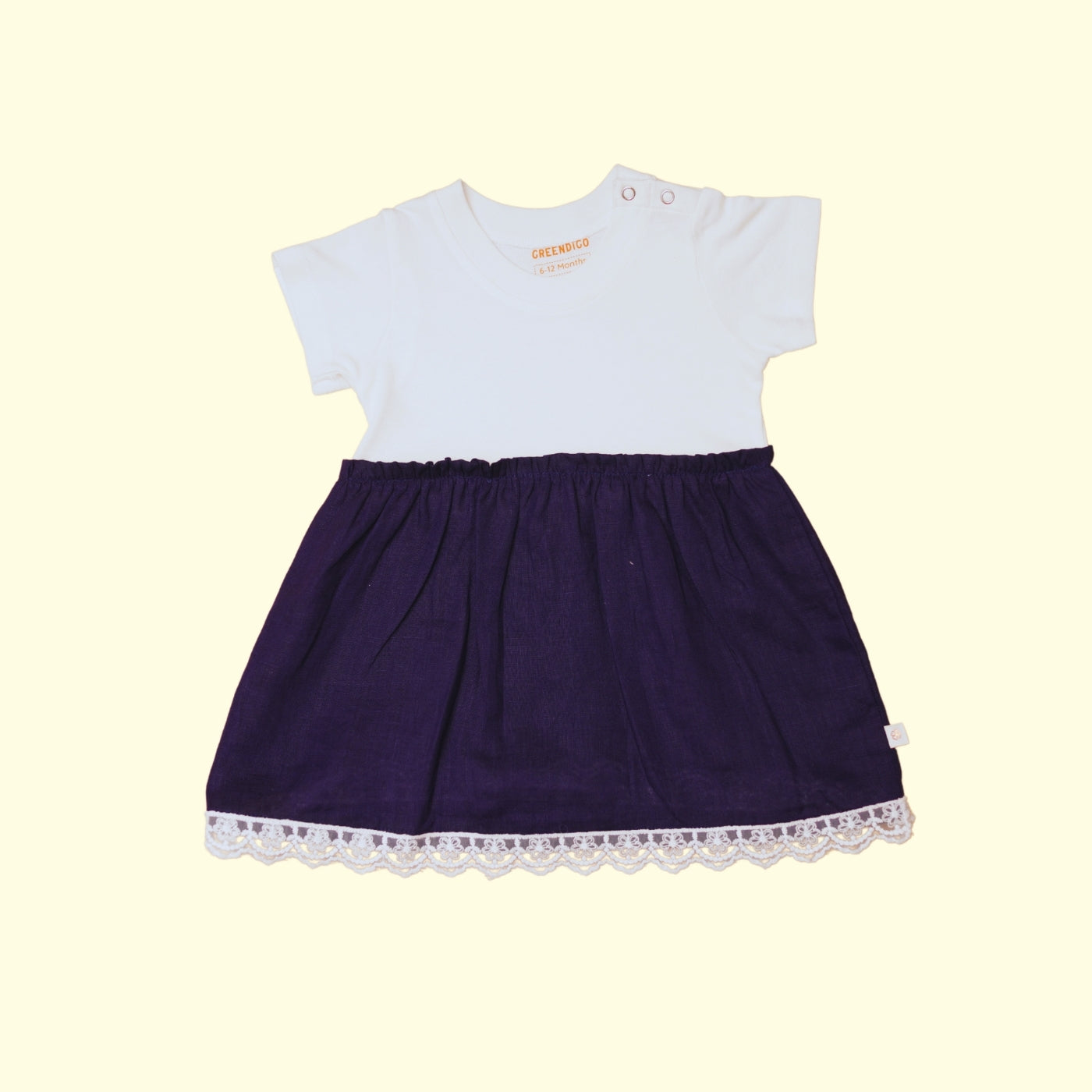 Baby Girl Linen Frock - Blackberry Burst