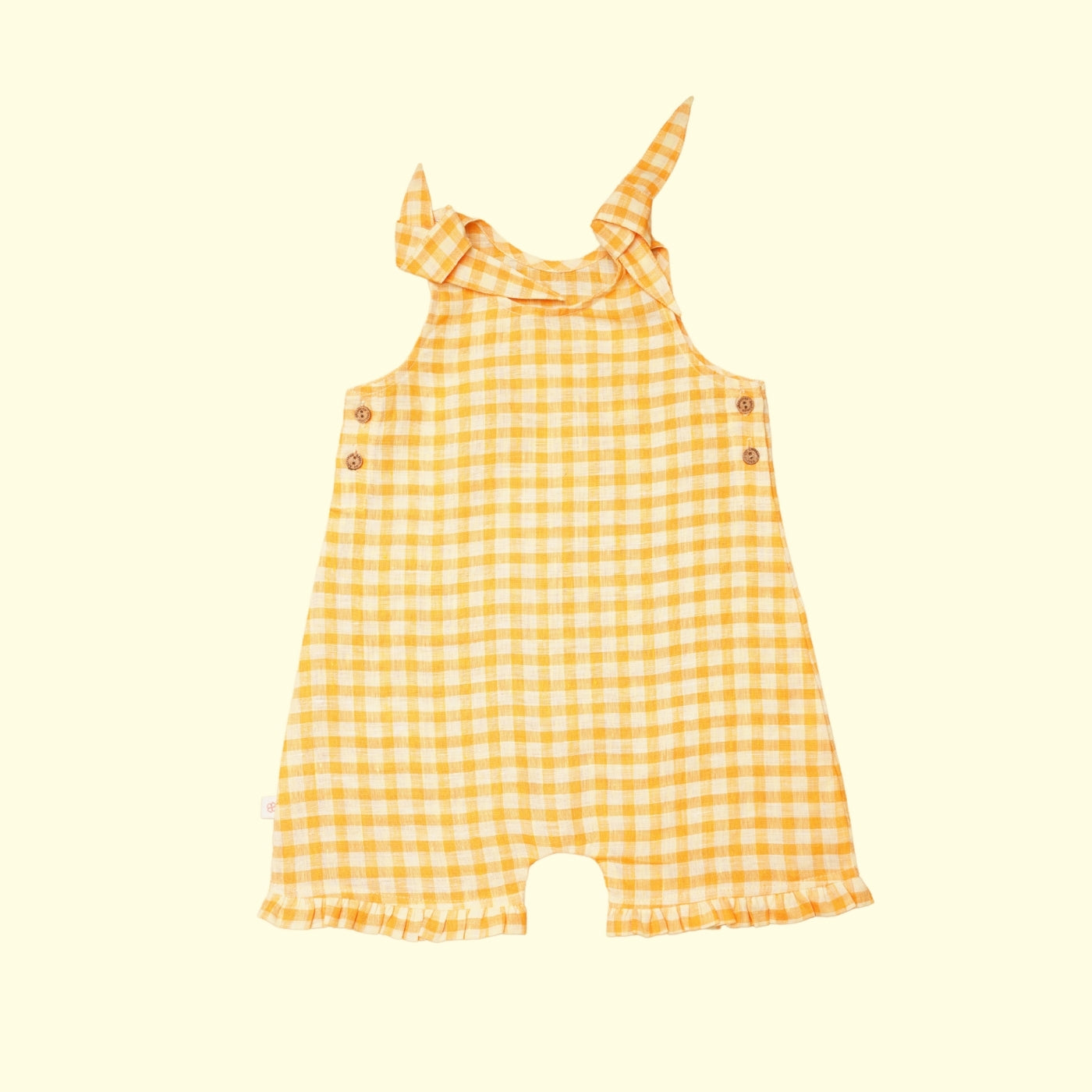 Baby Girl Linen Romper - Peachy Party