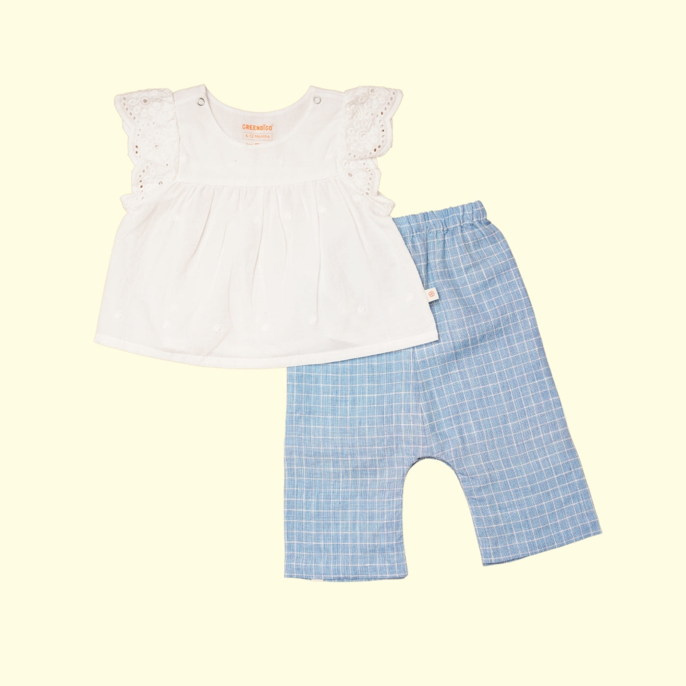 Baby Girl Linen Top with Pants Set - Sugar Snow