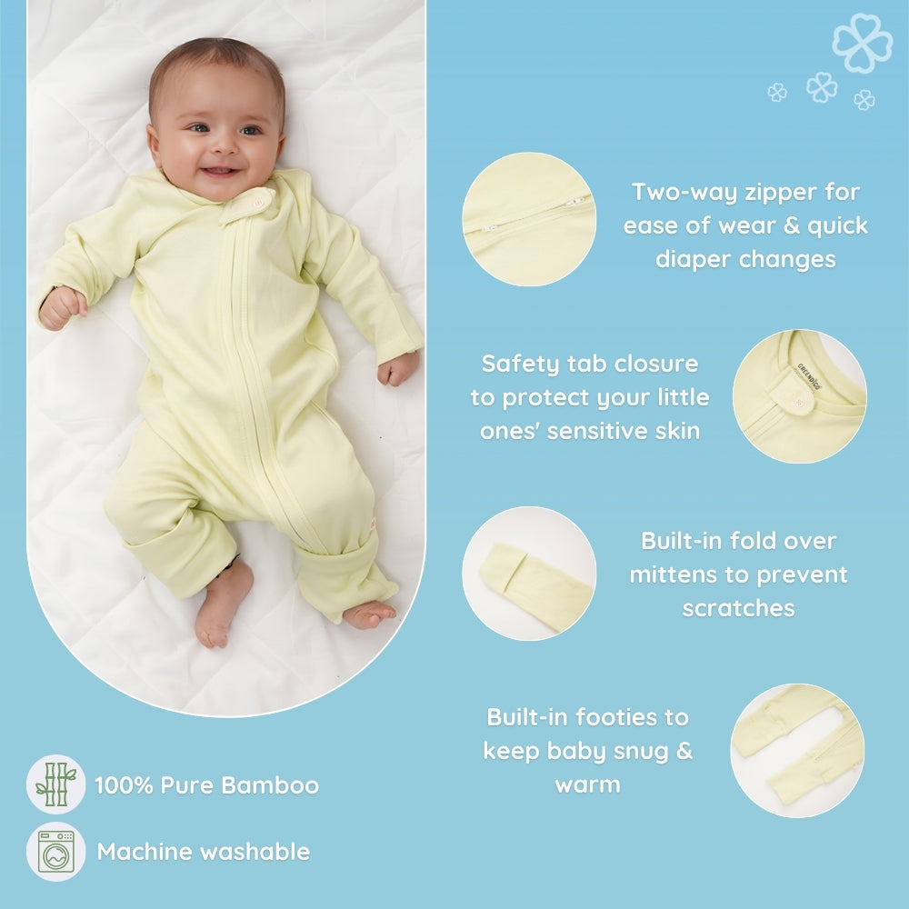 Baby Bamboo Sleepsuit - Buttercup Breeze