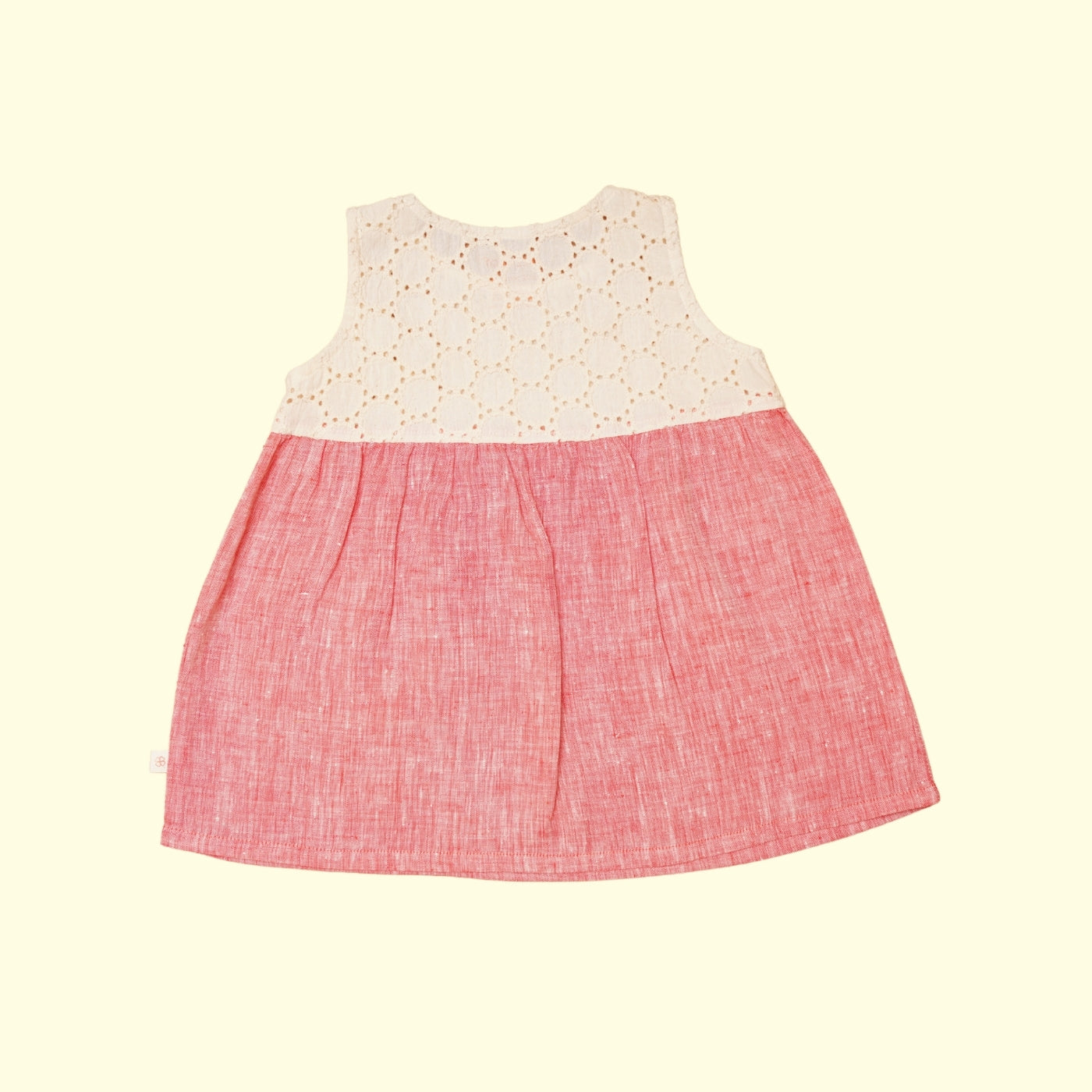 Baby Girl Linen Frock - Strawberry Swirl