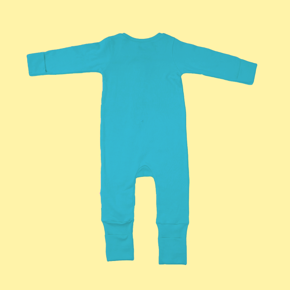 Baby Bamboo Sleepsuit - Turquoise Twinkle