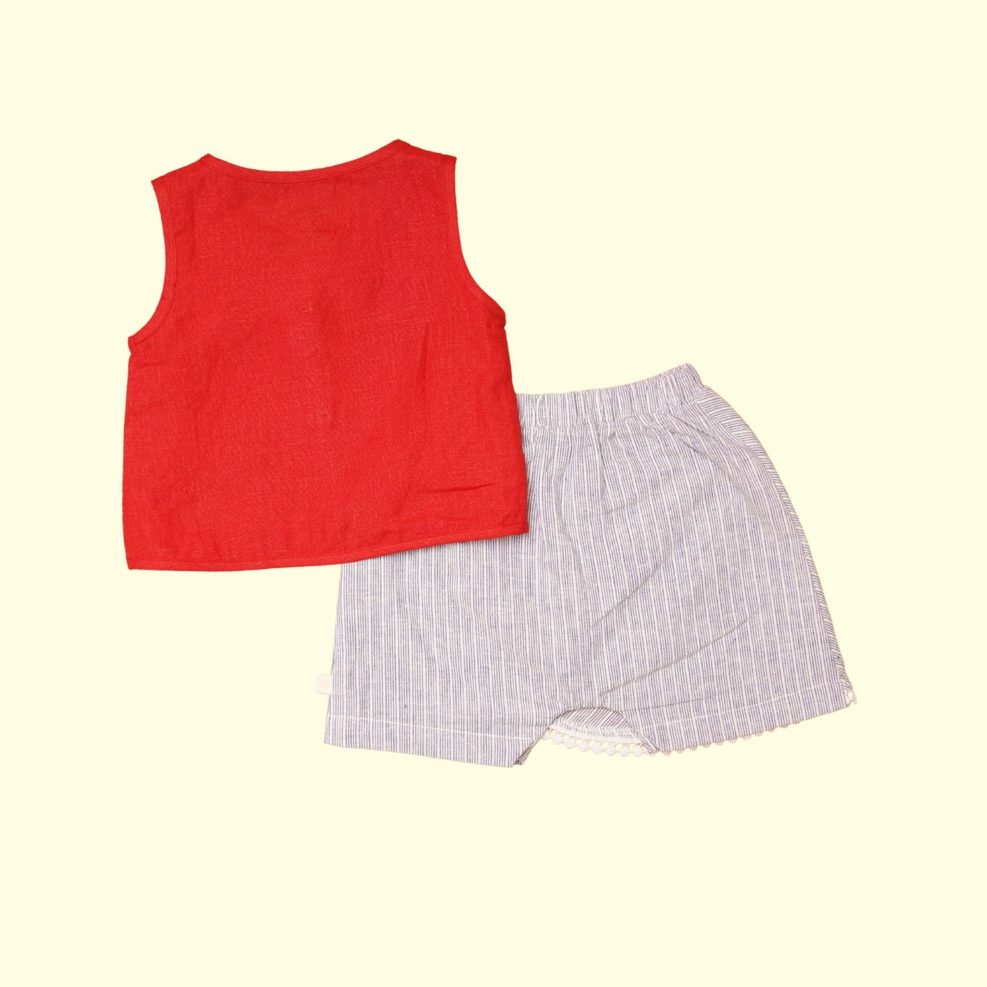 Baby Girl Linen Top with Skort Set - Fig Fantasy