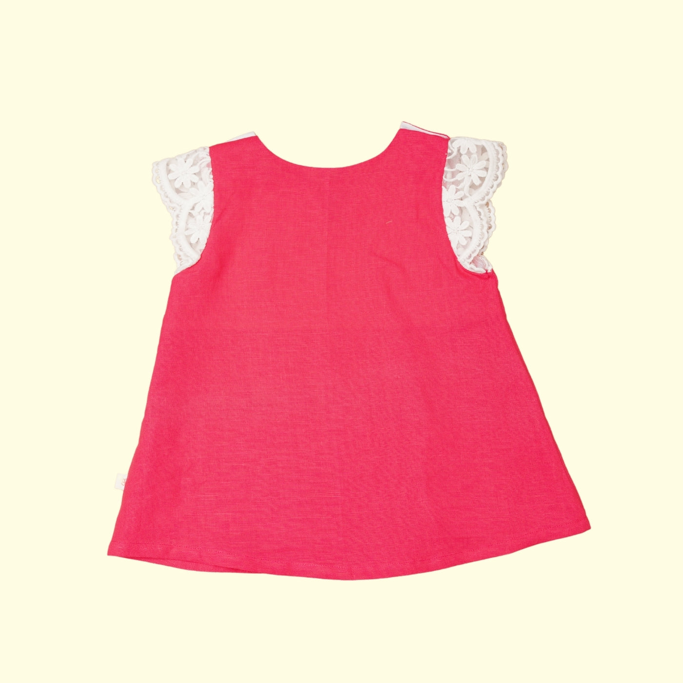 Baby Girl Linen Frock - Raspberry Ripple