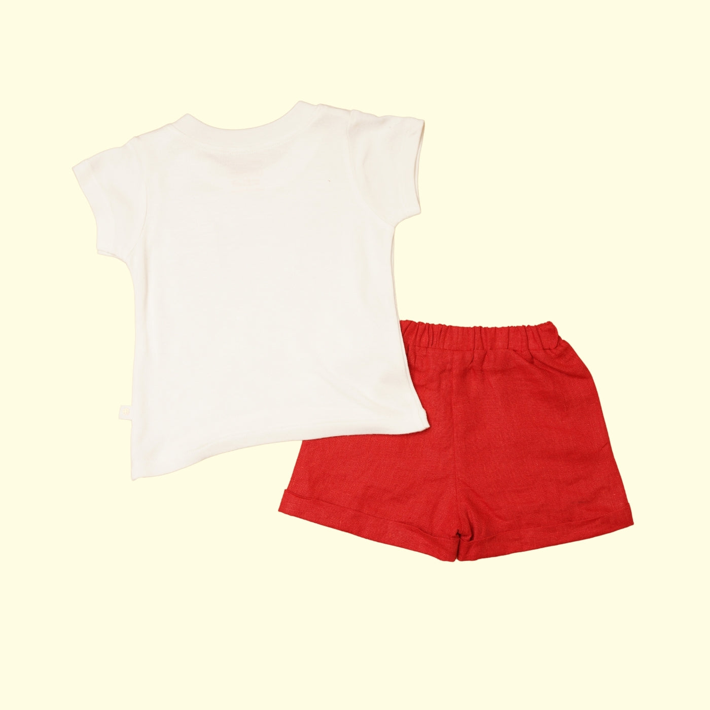 Baby Boy Linen Tshirt & Shorts Set - Watermelon Wave