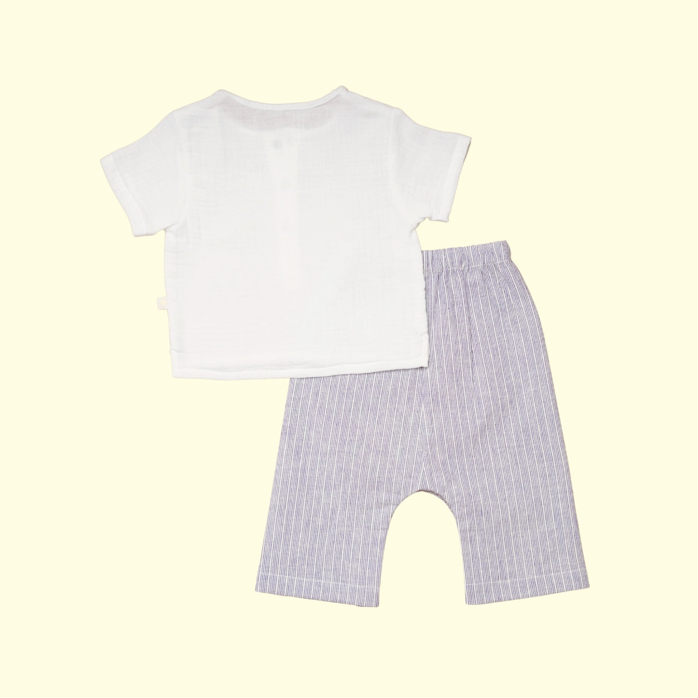 Baby Boy Linen Shirt & Pant Set - Vanilla Vibe