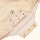 Baby Maheshwari Handwoven Cotton Silk Bodysuit - Kesar