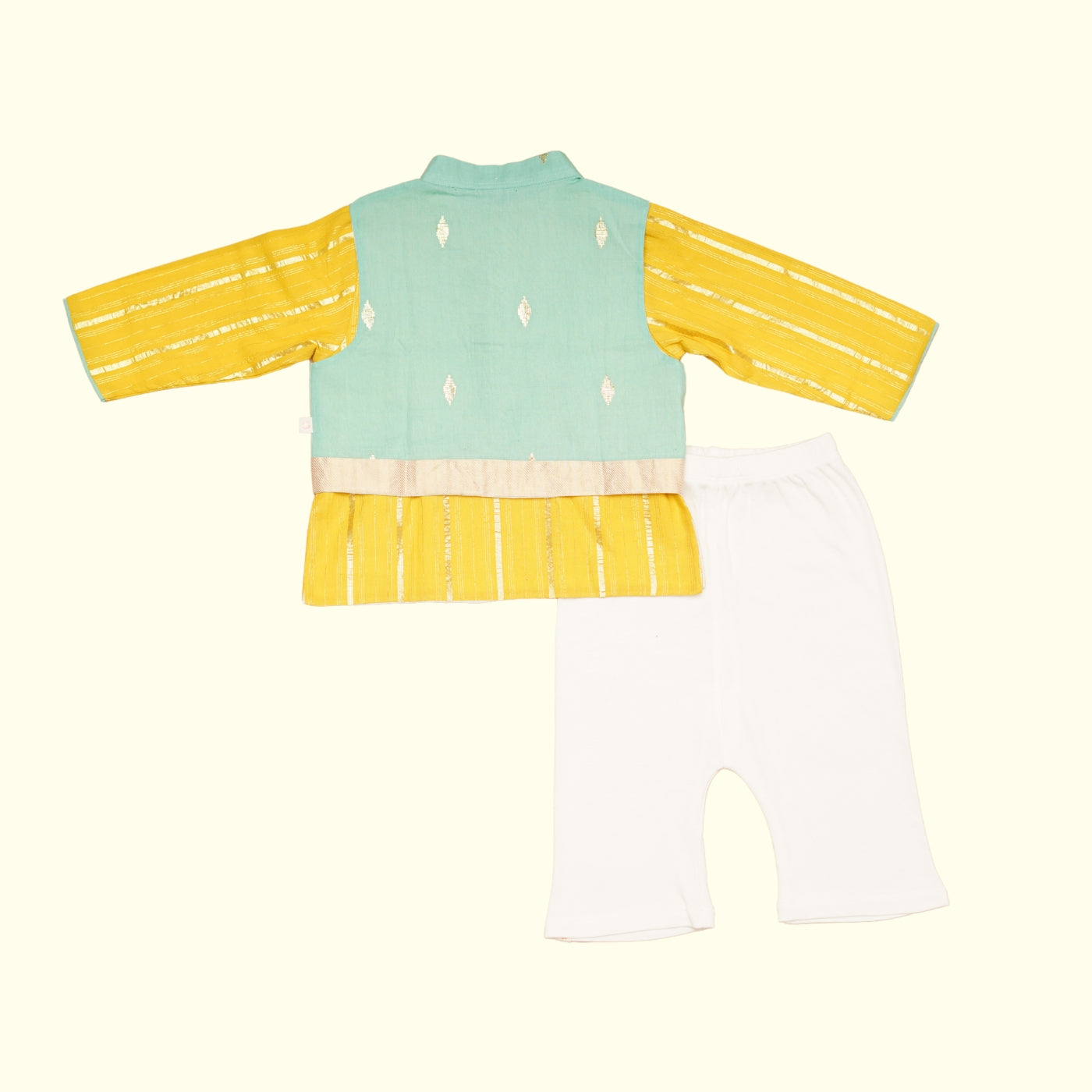 Baby Boy Cotton Kurta, Bundi & Pant Set - Ambar