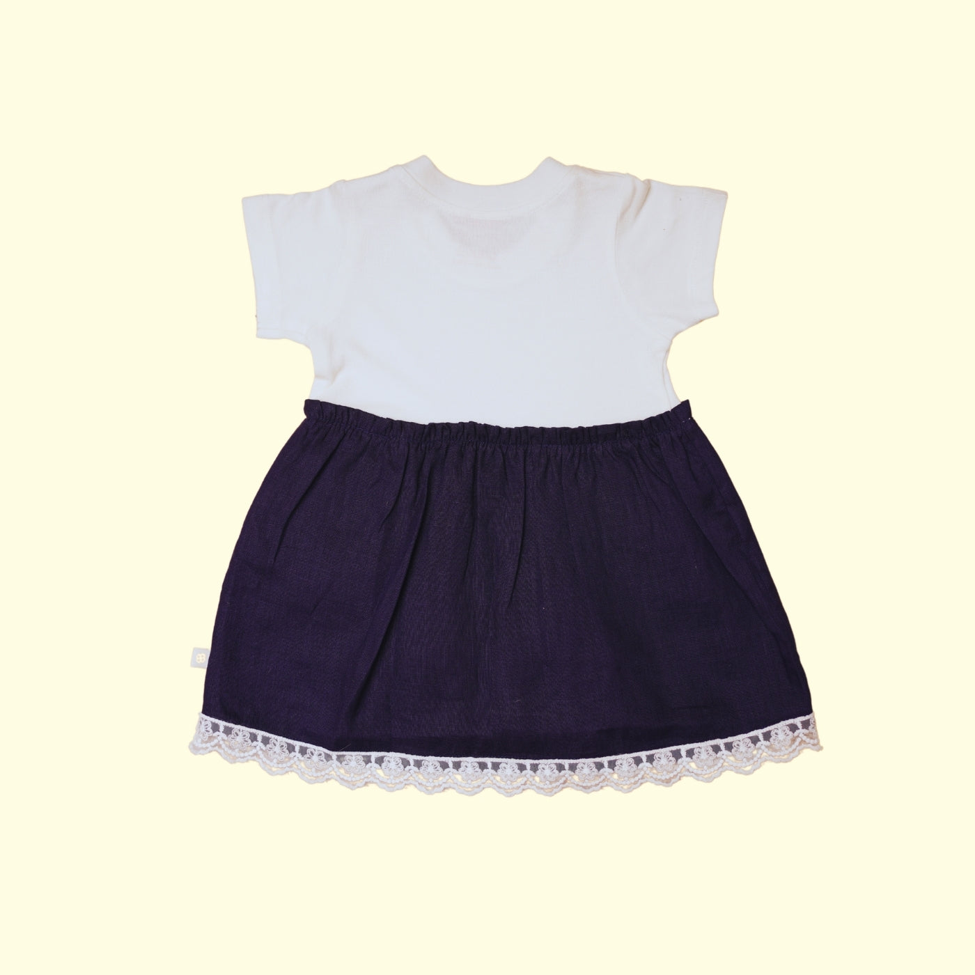 Baby Girl Linen Frock - Blackberry Burst