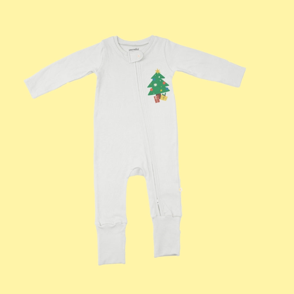 Baby Bamboo Sleepsuit - Tinsel Tree