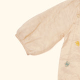 Baby Maheshwari Handwoven Cotton Silk Bodysuit - Kesar