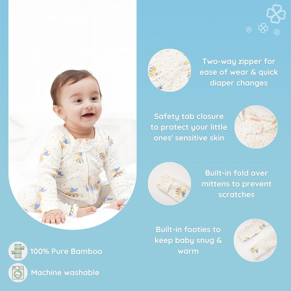 Baby Bamboo Sleepsuit - Chirpy Chicks