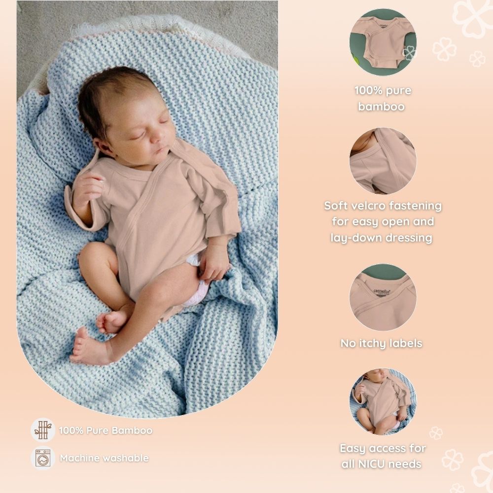 Preemie Baby Bamboo Bodysuit - Angel Blush