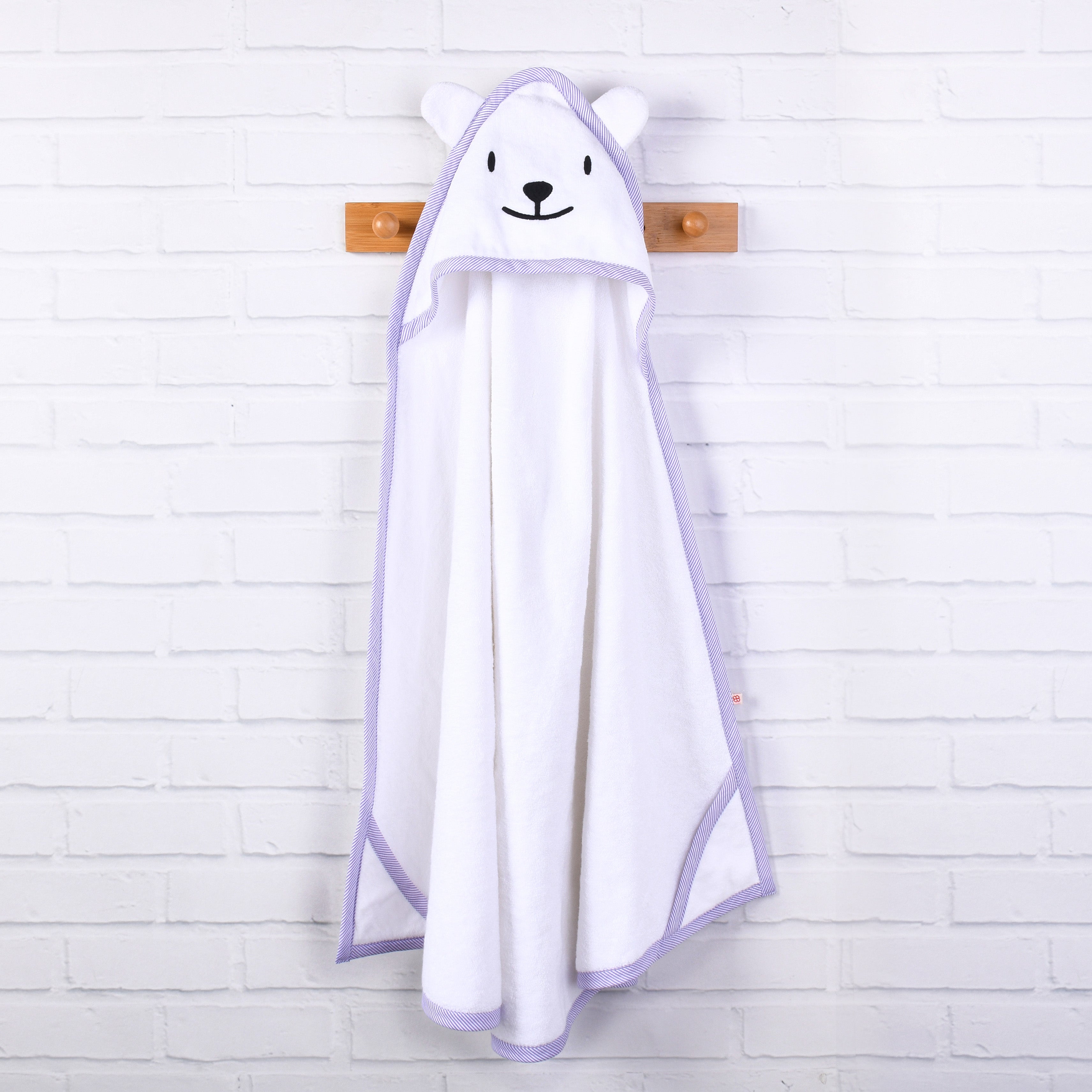Baby Organic Cotton Hooded Towel - Bear Hug