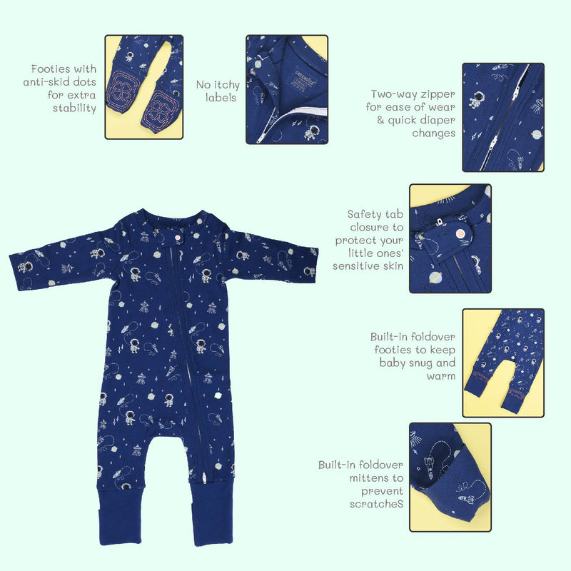 Baby Organic Cotton Sleepsuit - Galaxy