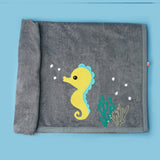 Baby Organic Cotton Towel - Seahorse Hugs