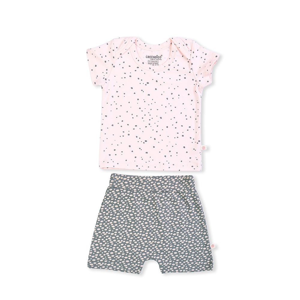 Baby Organic Cotton Top & Shorts Set - Celestial