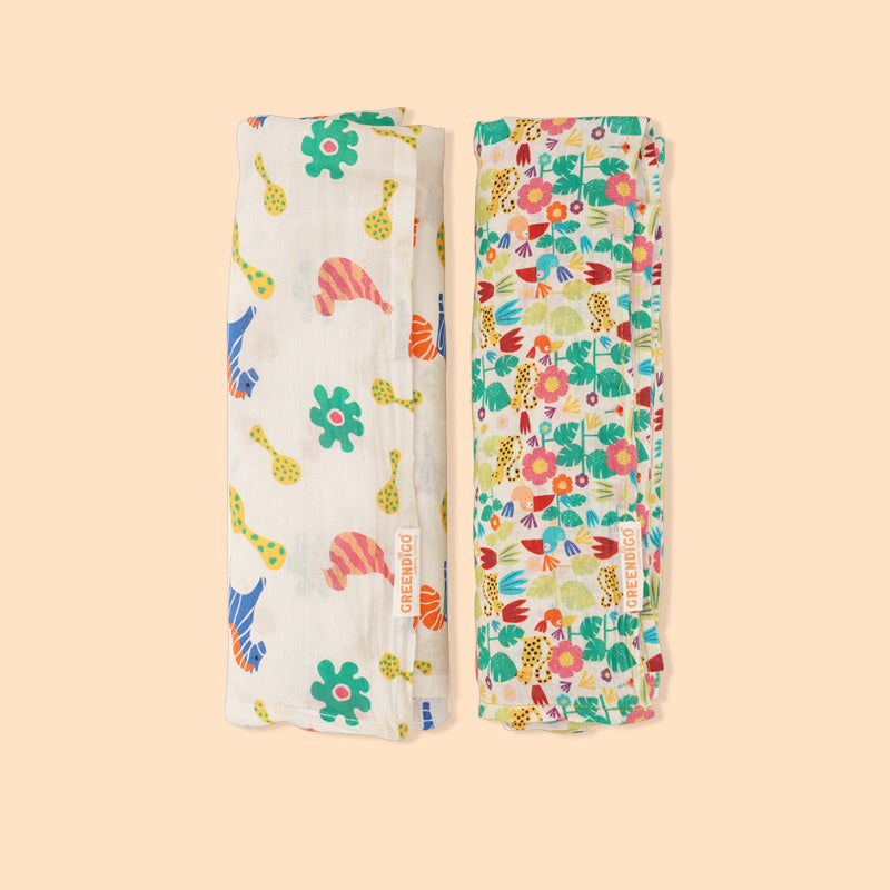 Baby Muslin Swaddles - Colorful Dreams - Pack of 2