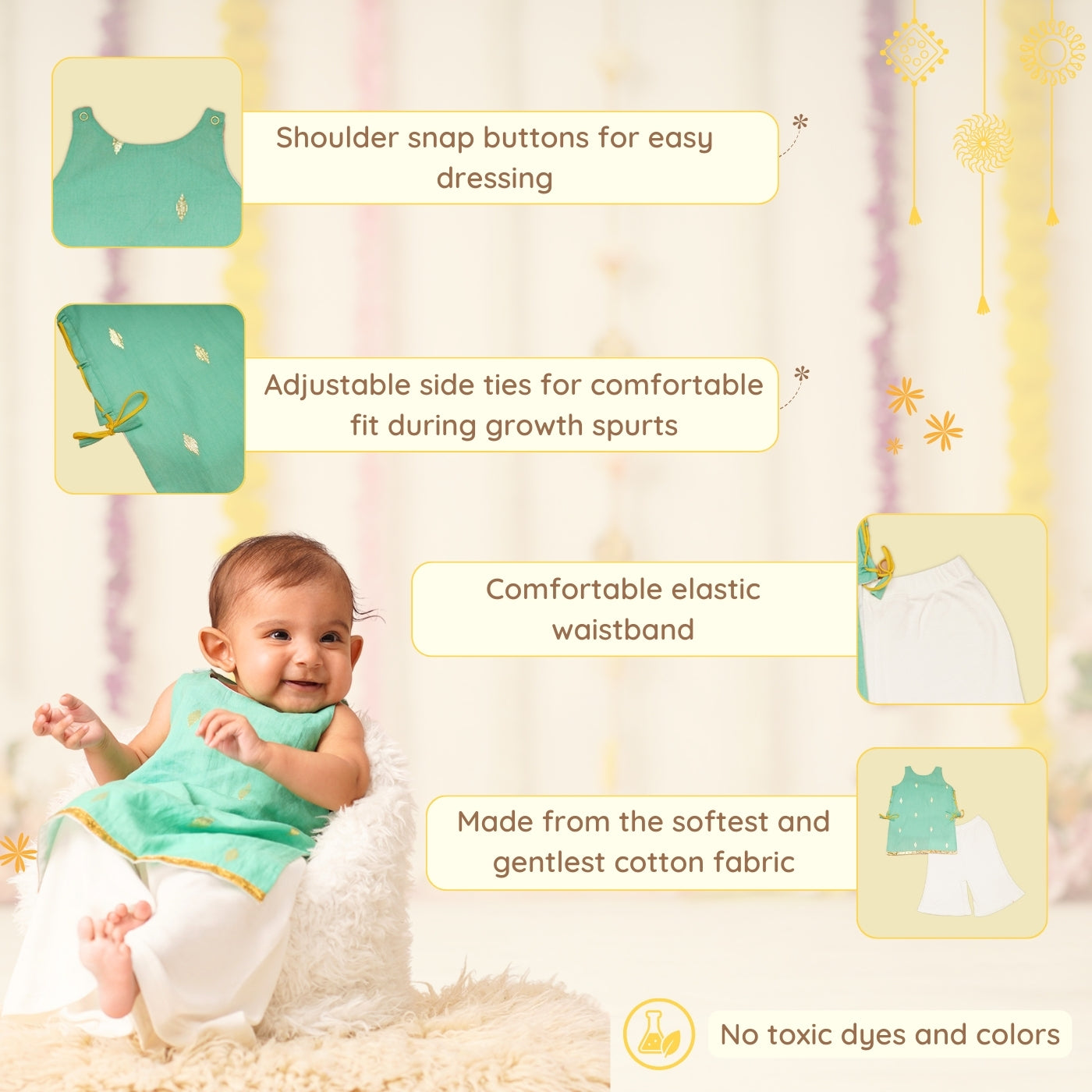 Baby Girl Cotton Kurta & Pant Set - Rohini