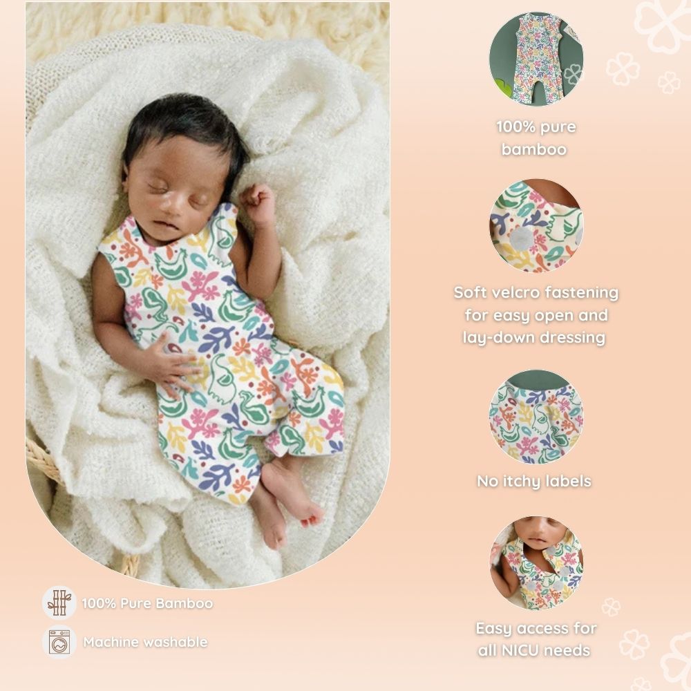 Preemie Baby Bamboo Romper - Little Buds